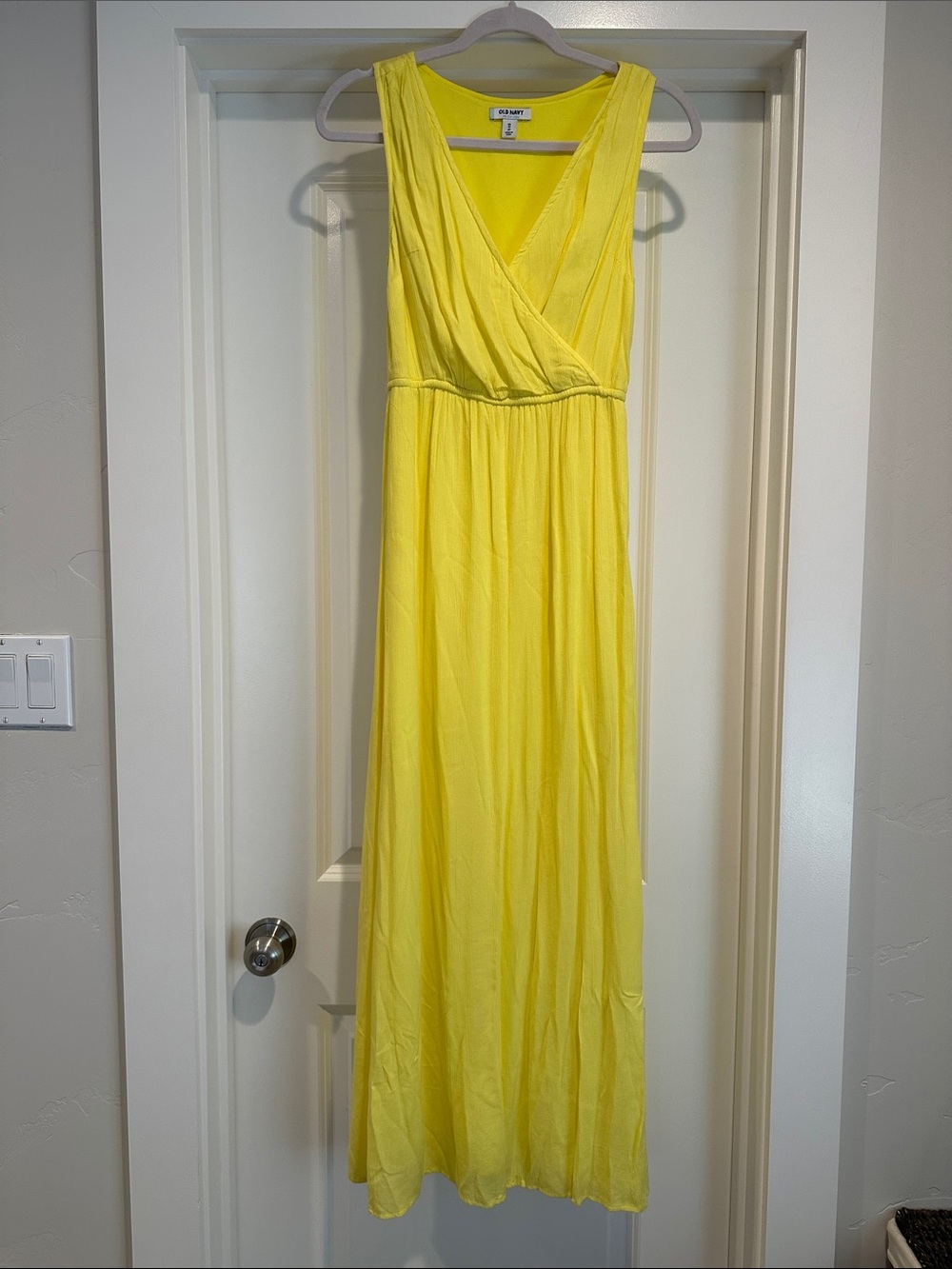 Old Navy Bright Yellow V-Neck Maxi Dress